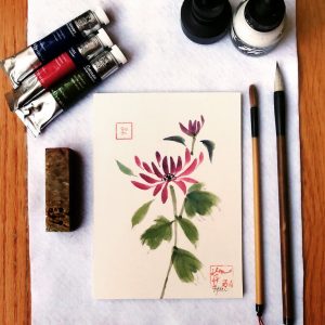 How to Paint Chrysanthemums in the Chinese Brush Painting Style