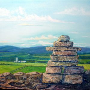 Painting a Sun-Filled Landscape with Watercolor Crayons on Canvas